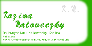 kozima maloveczky business card